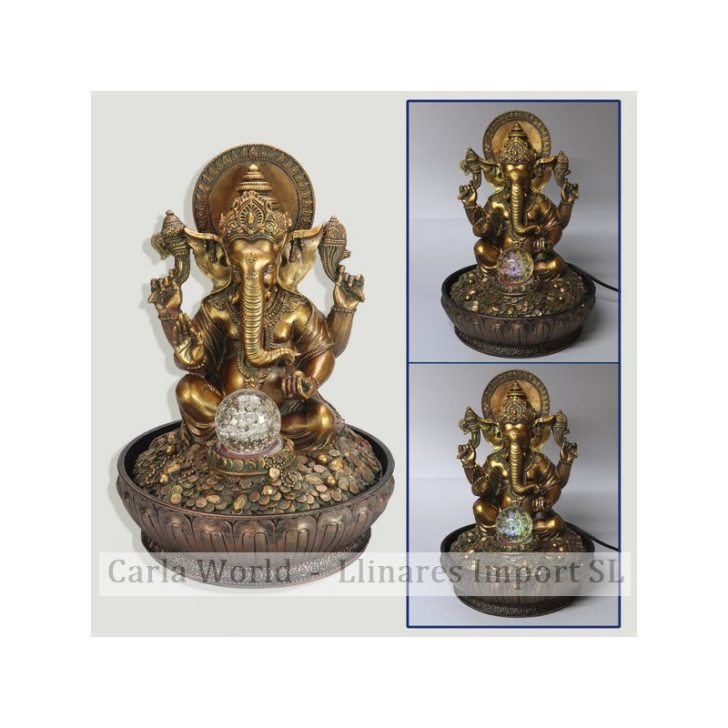 Resin source. Golden ganesha with ball. 23x23x30cm Resin source. Golden ganesha with ball. 23x23x30cm