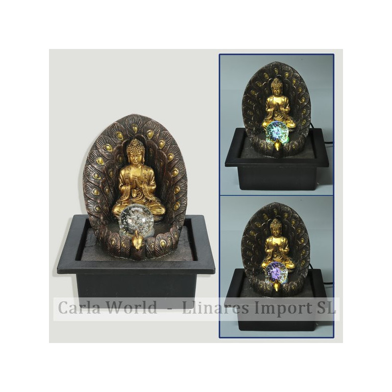 Resin source. Golden Buddha altar with ball. 23x17x25cm Resin source. Golden Buddha altar with ball. 23x17x25cm