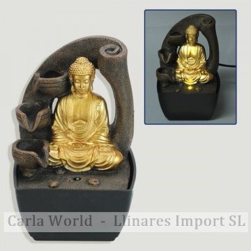 Source de la résine. Bouddha d'or. 23x12x18cm