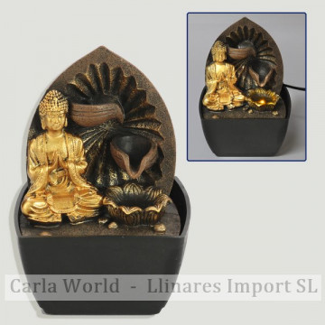 Fonte de resina. O altar do Buda Dourado. 23x12x18cm