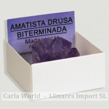 4x4 Box - Amethyst Drusa small bitumen - Madagascar