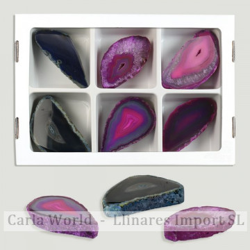 Agate. Thick plate. Assorted colors.