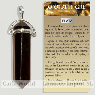 TIGER'S EYE. Silver rocker pendant