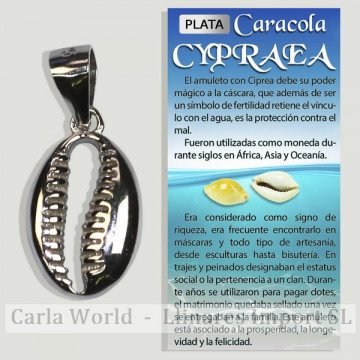 CARACOLA. Colgante Plata y circonitas. 9x13mm.