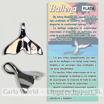 WHALE TAIL. Silver pendant and 1 zirconia. 16x13mm.
