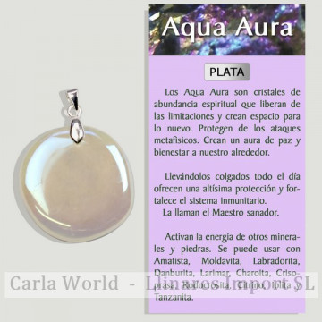 AQUA AURA. Silver pendant. Flat rolled