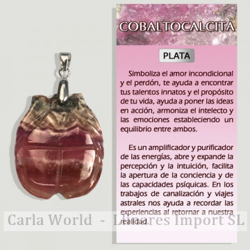 COBALTOCALCITE. Silver pendant. Beetle