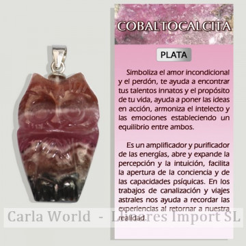 COBALTOCALCITE. Pingente de prata. Coruja