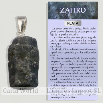 SAPHIR EN VERRE. Pendentif en argent