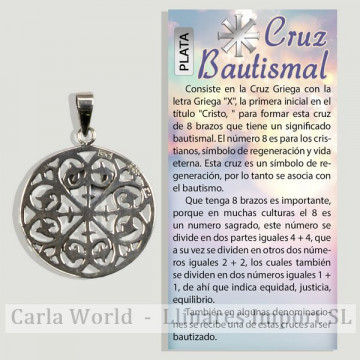 BAPTISMAL CROSS. Silver pendant. 20mm