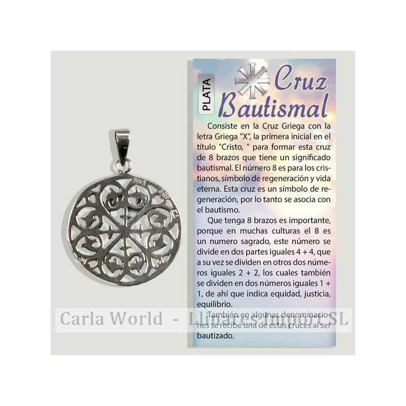 CRUZ BAUTISMAL. Colgante Plata. 20mm CRUZ BAUTISMAL. Colgante Plata. 20mm