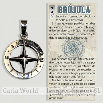 COMPASS. Silver pendant. 17mm