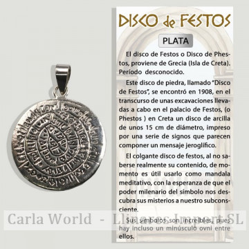 DISCO DE FESTOS. Silver pendant. 30mm