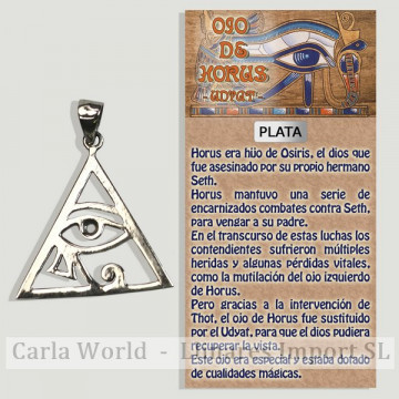 EYE OF HORUS TRIANGLE. Silver pendant