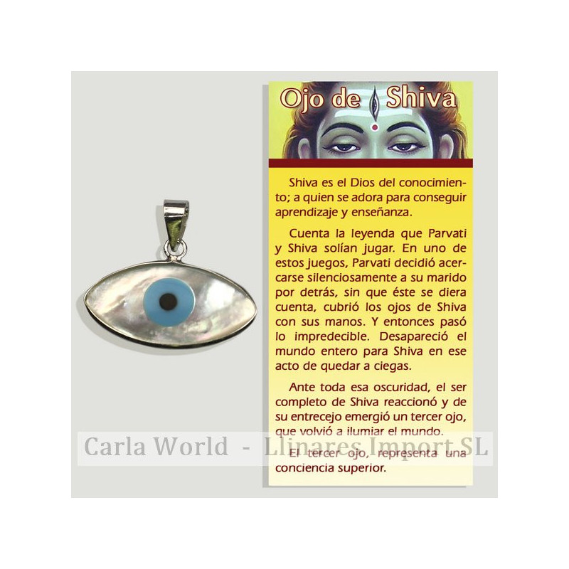 OJO DE SHIVA. Colgante Plata nácar OJO DE SHIVA. Colgante Plata nácar