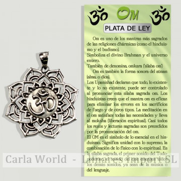 OM MANDALA. Colgante Plata. 24mm