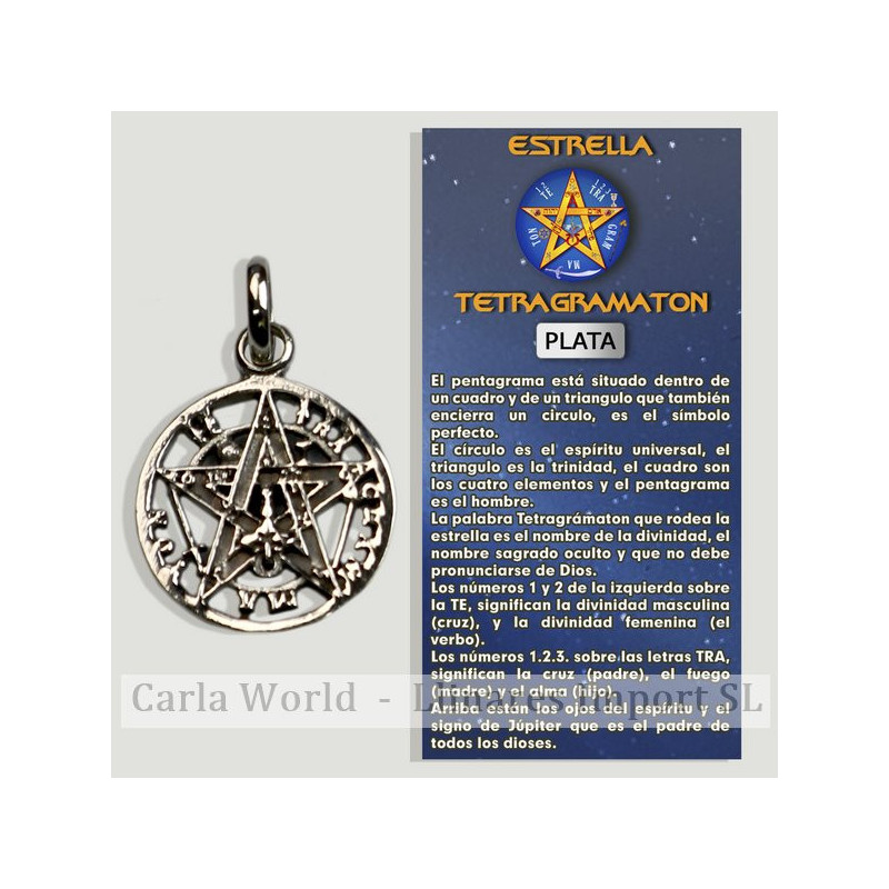 TETRAGRAMATON. Pendentif en argent. 14x14mm. TETRAGRAMATON. Pendentif en argent. 14x14mm.