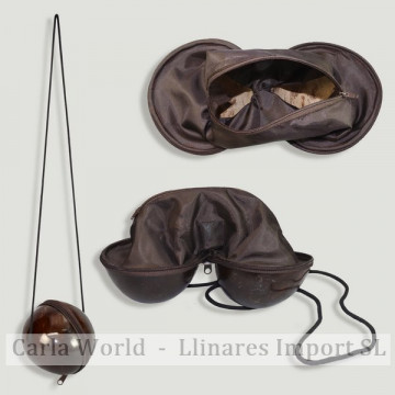 Coconut bag 13cm with zipper and cord. 58cm approx.