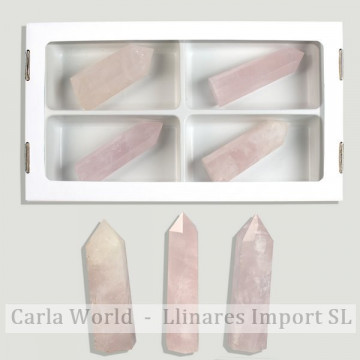 Des pointes de quartz rose. 70-100gr.