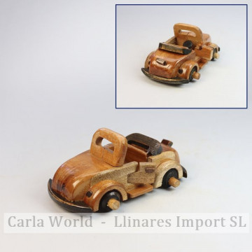 Vehiculo madera. VW abierto pequeño 12x6x7cm