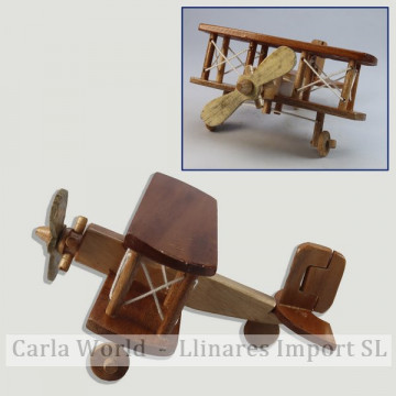 Véhicule en bois, avion de taille moyenne. 20x9x17,5cm