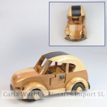 Large closed VW wood vehicle. 18x8,5x10,5cm