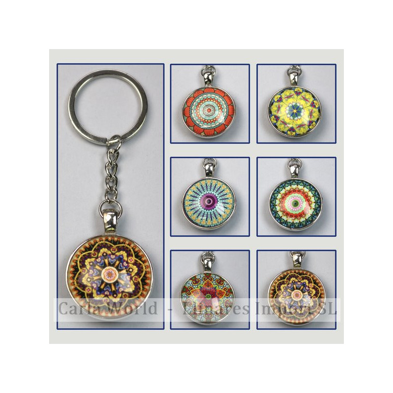 GANCHO 11. Llavero doble cara. Modelo: Mandala surtido. GANCHO 11. Llavero doble cara. Modelo: Mandala surtido.