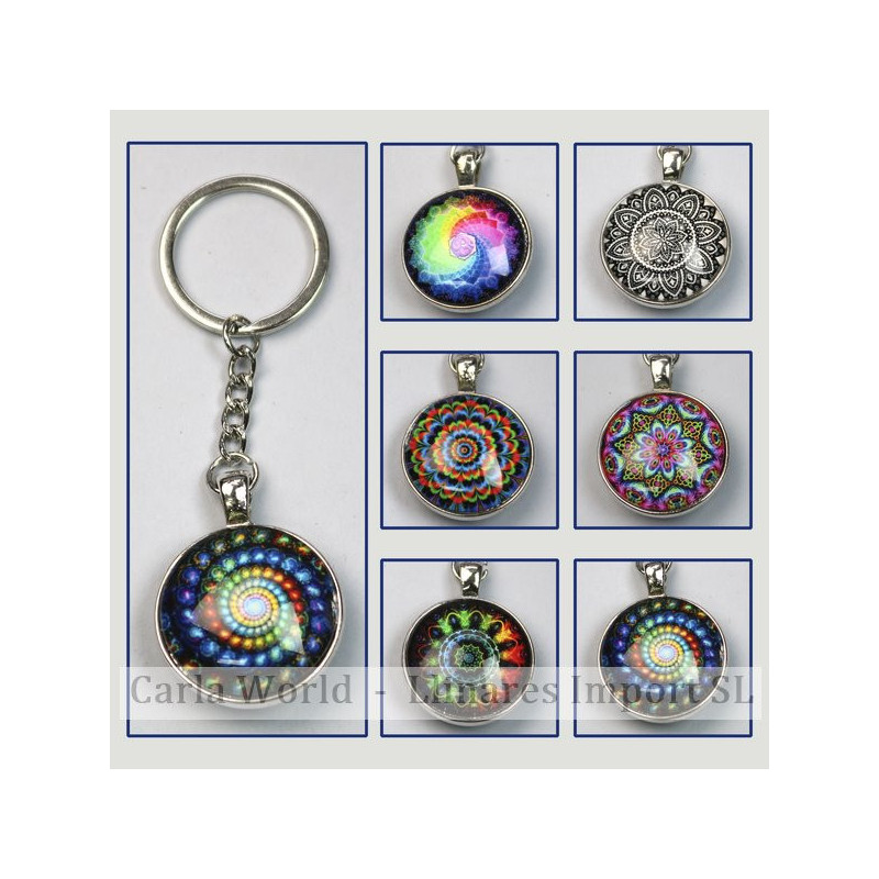 GANCHO 15. Llavero doble cara. Modelo: Mandala surtido. GANCHO 15. Llavero doble cara. Modelo: Mandala surtido.