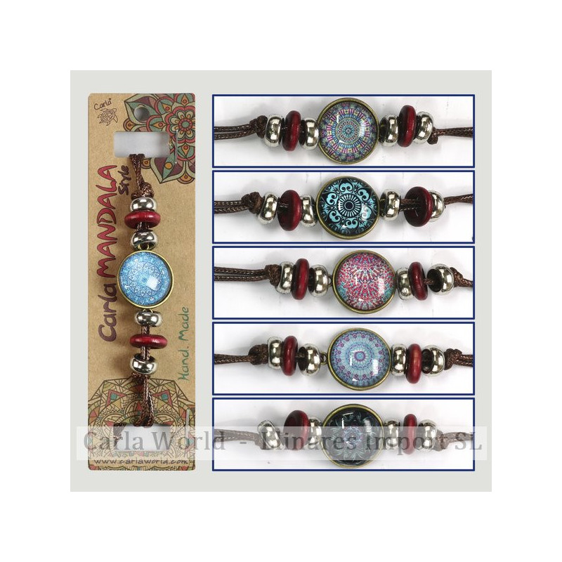 GANCHO 49. Pulsera cordon con esfera. Modelo: Mandala surtido. GANCHO 49. Pulsera cordon con esfera. Modelo: Mandala surtido.