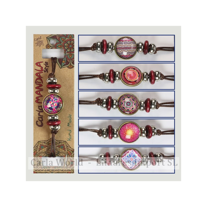 GANCHO 51. Pulsera cordon con esfera. Modelo: Mandala surtido. GANCHO 51. Pulsera cordon con esfera. Modelo: Mandala surtido.