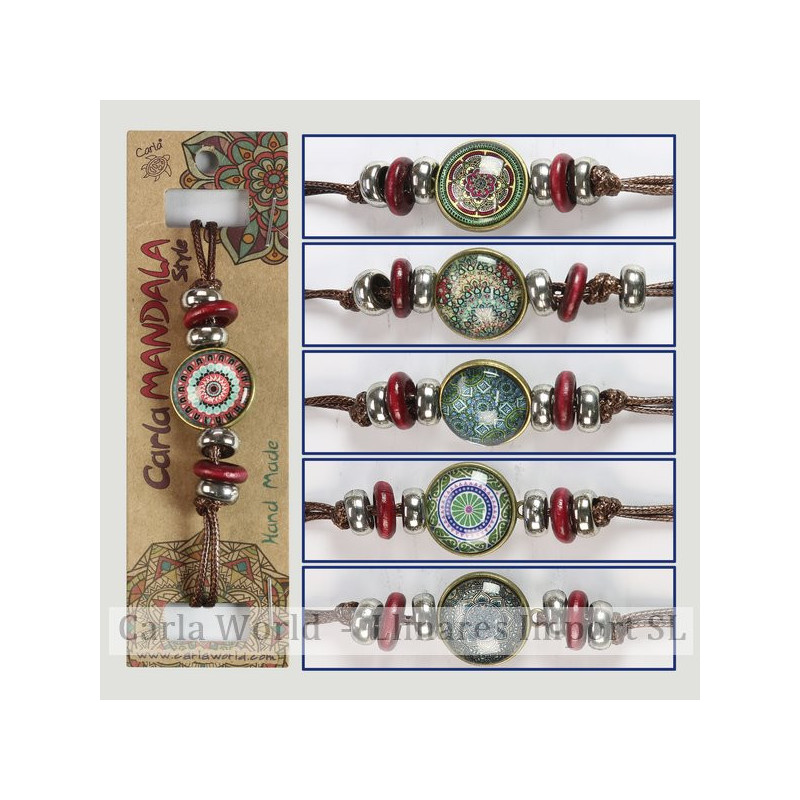 GANCHO 53. Pulsera cordon con esfera. Modelo: Mandala surtido. GANCHO 53. Pulsera cordon con esfera. Modelo: Mandala surtido.
