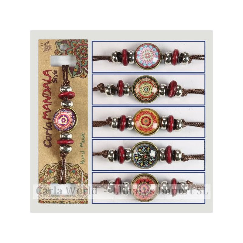 GANCHO 59. Pulsera cordon con esfera. Modelo: Mandala surtido. GANCHO 59. Pulsera cordon con esfera. Modelo: Mandala surtido.