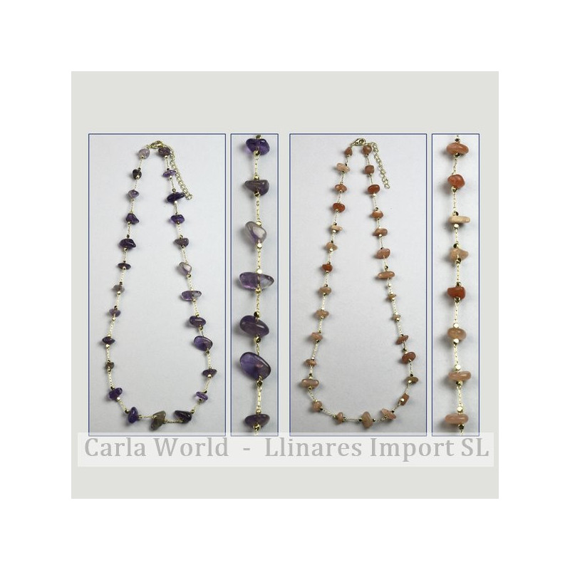 GANCHO 10. Collar 42-47cm. Modelo: Amatista y Piedra Sol. GANCHO 10. Collar 42-47cm. Modelo: Amatista y Piedra Sol.