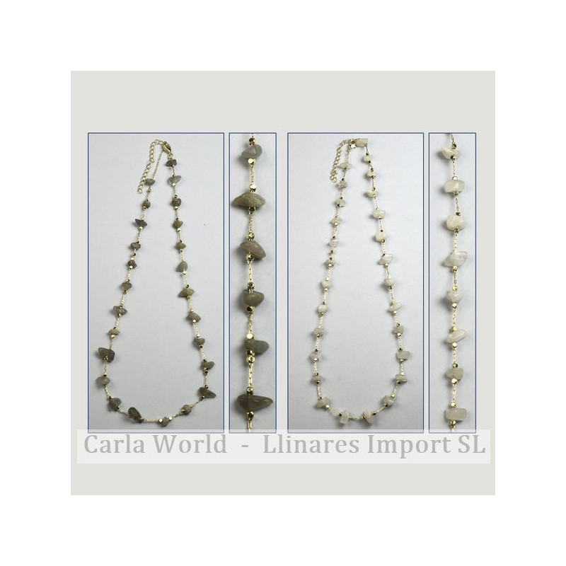 GANCHO 14. Collar 42-47cm. Modelo: Labradorita y Piedra Luna. GANCHO 14. Collar 42-47cm. Modelo: Labradorita y Piedra Luna.