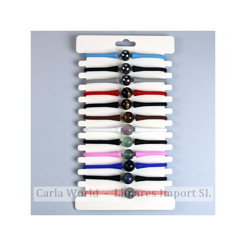 GANCHO 04. Pulsera de verano silicona. Modelo: Minerales surtidos. GANCHO 04. Pulsera de verano silicona. Modelo: Minerales surtidos.