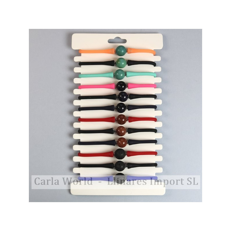 GANCHO 08. Pulsera de verano silicona. Modelo: Minerales surtidos. GANCHO 08. Pulsera de verano silicona. Modelo: Minerales surtidos.