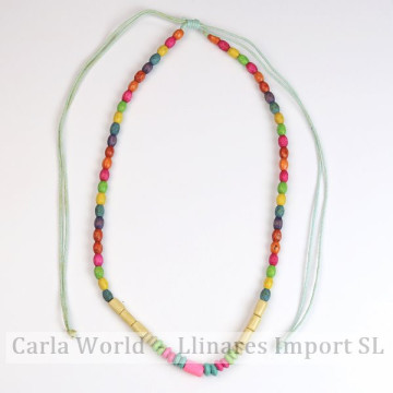 GANCHO 25. Collares de madera. Colores surtidos. 