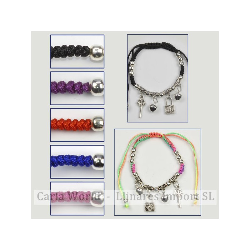 GANCHO 01. Pulsera hilo ajustable. Modelo: Llave candado. Colores surtidos. GANCHO 01. Pulsera hilo ajustable. Modelo: Llave candado. Colores surtidos.