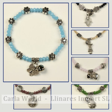 GANCHO 33. Pulsera abalorios elástica. Modelos sutidos. 