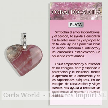 COBALTOCALCITA. Colgante plata. Forma corazón. 