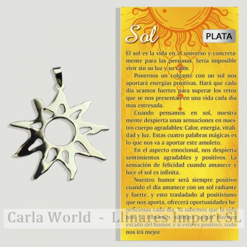 SOL. Colgante Plata. 50x50mm