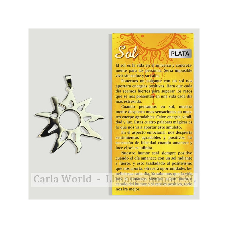 SOL. Colgante Plata. 50x50mm SOL. Colgante Plata. 50x50mm