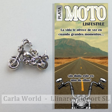 MOTO. Colgante Plata. 15x25mm