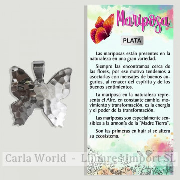 MARIPOSA. Colgante Plata. 20x25mm