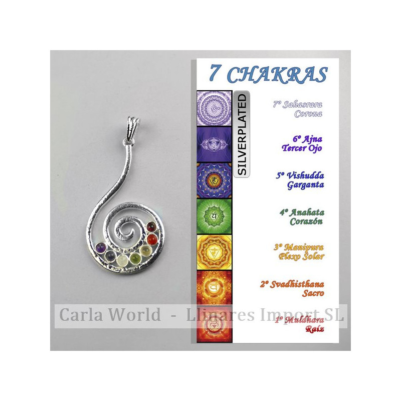 CHAKRA. Colgante Silverplated Espiral cabujon CHAKRA. Colgante Silverplated Espiral cabujon