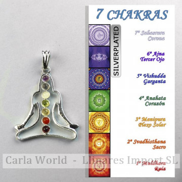 CHAKRA. Colgante Silverplated Meditación cabujon