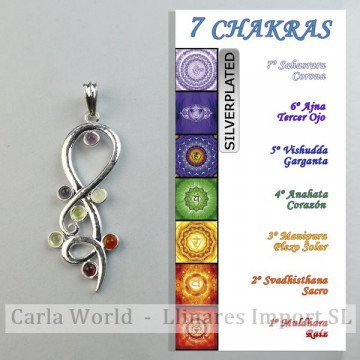 CHAKRA. Colgante Silverplated Infinito cabujon