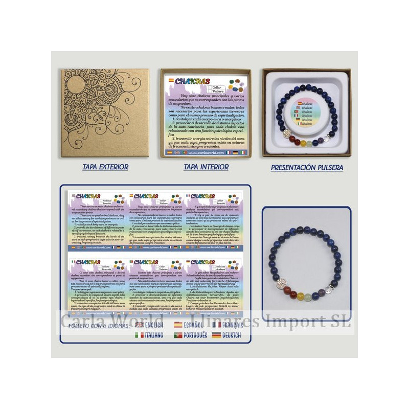 Chakra. Lapis Lazuli bracelet. 6mm. Gift box Chakra. Lapis Lazuli bracelet. 6mm. Gift box