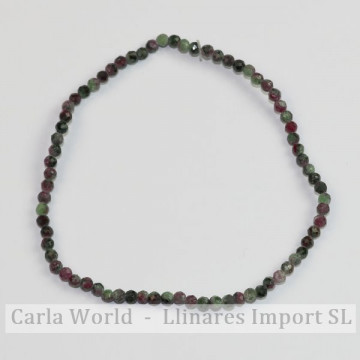 RUBY ZOISITE. Faceted bead bracelet. 2mm. 