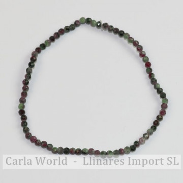 ZOISITE RUBY. Bracelet de boule à facettes. 2mm. 